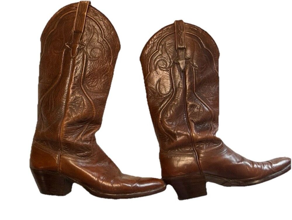 Dan Post Women’s Brown Leather Western Cowboy Boots Size 6C Made in Spain